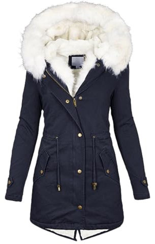 Day Prime 2024 Angebote Elektronik Blitzangebote Des Tages,Jacke Damen Winter Steppjacke Strickjacke Wintermantel Damen Warm Sweatjacke Winterjacke Damen Winterparka Trenchcoat Damen(Navy,4XL)