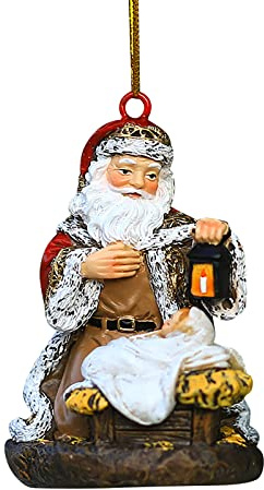 TianWlio Decorazione per albero di Natale, decorazione natalizia, ciondolo a forma di Babbo Natale, decorazione per la festa di Natale (rosso, taglia unica)