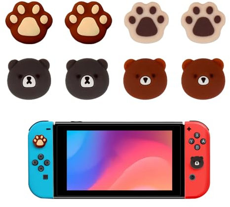 YANINEE 8 Stück Weiches Silikon Joystick Kappen, Kompatibel mit Nintendo Switch/OLED/Switch Lite