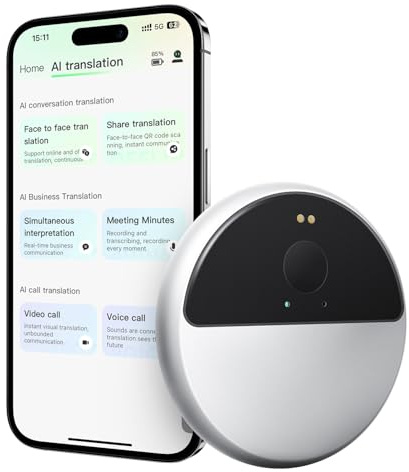 InnAIO T9 AI language Translator Device, Real Time Voice Cloning, Support 150+ Languages, Cross-App Translation, 98.6% Accuracy, 0.5s Response, Offline Translation, Portable Design for Business Travel