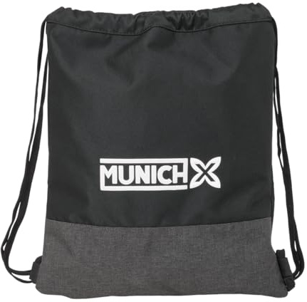 München Topo Rucksack, flach, groß, ideal für Kinder verschiedener Altersgruppen, bequem und vielseitig, Qualität und Widerstandsfähigkeit, 35 x 40 cm, Schwarz, M, Casual