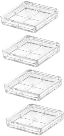COLLBATH 4 Stück Transparente Leere Lidschattenpalette Kosmetische Platte Diy Lidschattenwerkzeug Kunststoff Leere Puderhülle Make-up Pfännchen