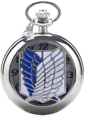 Pidak Kette / Halskette Uhr der Legion der Erkundung Farbe Silber - Durchmesser 5 cm Kette 65 cm, silber / schwarz, XL
