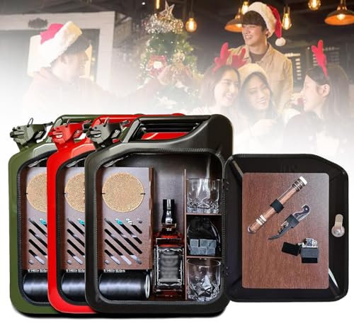 20L Whiskey Bar Cabinet Set, Mini Bar Storage Rack Can Bar Personalized Set, Mobile Cabinet Can Bar Wine Storage Box for Outdoor Travel,Red