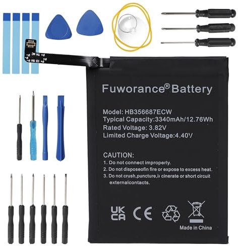 Fuworance 3340 mAh 3.82 V HB356687ECW Batteria di ricambio compatibile con Huawei P30 Lite/Mate 10 Lite/Honor 7X/Honor 9i/Nova 2 Plus/Nova 4e/Nova 2S/Mate SE/Maimang 6 Telefono Li-ION Batteria