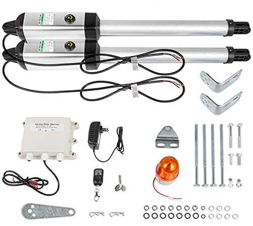 2 PCS Dual Swing Gate Opener Heavy Duty Automatic Gate Opener Up to 880lbs 18ft Long Gate 80W Automatic Gate Opener Kit - Added Safety