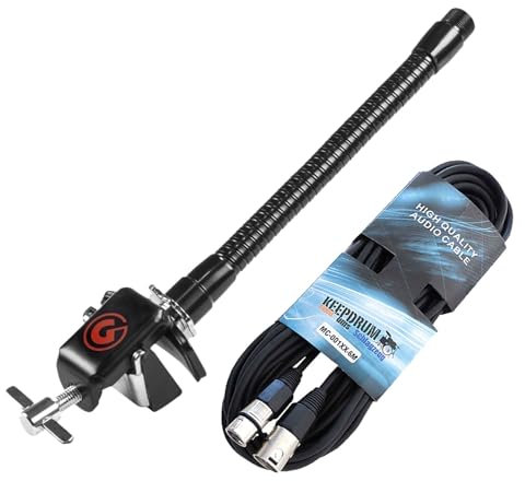 Gibraltar SC-BDHMM Hoops Microphone Mount for Bass Drum with Keepdrum XLR Cable