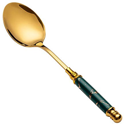 Teaspoons European Style Golden Spoon Stainless Steel Spoon Creative Spoon Rice Spoon Exquisite Ceramic Handle Retro Spoon 1pcs Teaspoons for
