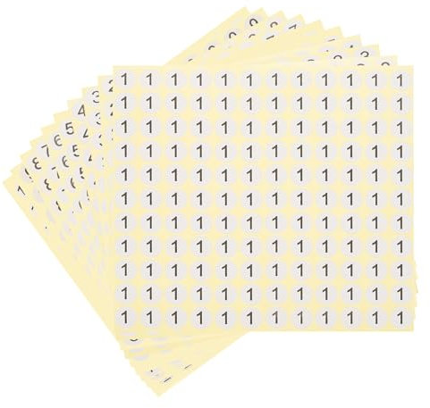 PATIKIL 10 Blätter 1320 Stück Zahlen Aufkleber, 1~10, 1.3cm, Rund, Selbstklebende Zahlen, Nummer Sticker, für Büro, Schwarzer Text Auf Weißem Hintergrund