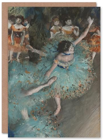 Artery8 Edgar Degas Art Card Swaying Ballet Dancer in Green