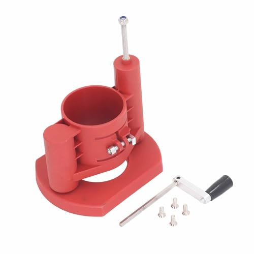 Router Lift Base Woodworking System | 46mm Lifting for Trimming Machine/Chamfering/Grooving | Fits 63.8-65.5mm Motors, ABS & Stainless Steel