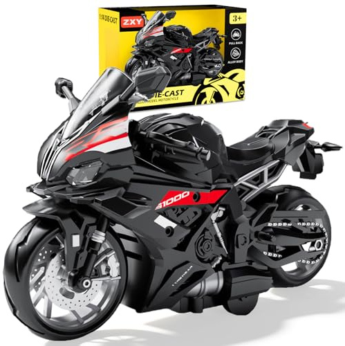 NimblusToy Moto Modèle Jouet, Motos Jouets, Motorrad Modell für Enfants, Mini Jouet de Moto pour Collectionner et Présenter des Cadeaux Jouets(Noir)