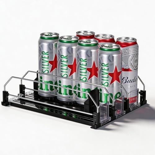 Fridge Can Dispenser Automatic, 3 Rows Drink Organiser for Fridge(31×5×8cm)
