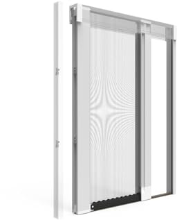 Zanzariera NEW JOLLY Pratika Plastik2 - Laterale per Porte Finestre, Senza Barriere, Guida Bassa 5mm, Carrarmato Chiuso Anti-sporco - Diversi Colori- Su Misura