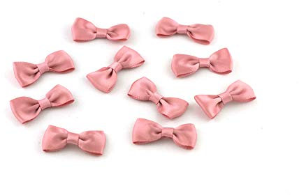 10 Stück Satinschleifen 4cm x 2cm (altrosa 158) // Fertigschleifen Deko Dekoschleifen Scrapbooking Minischleifen Schleifen Satin Band Applikationen Streudeko