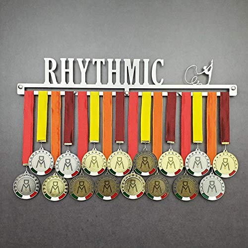 Rhythmic - Medagliere da Parete - Porta medaglie Ginnastica Ritmica, Nastro - Sport Medal Hanger - Display Rack (750 mm x 115 mm x 3 mm)