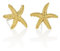 Namana Orecchini a Forma di Stella Marina. Gioielli Stella Marina Placcati Oro o Argento con Finitura Spazzolata. Orecchini a Bottone. Gioielli Nautici (Oro, Placcato oro)