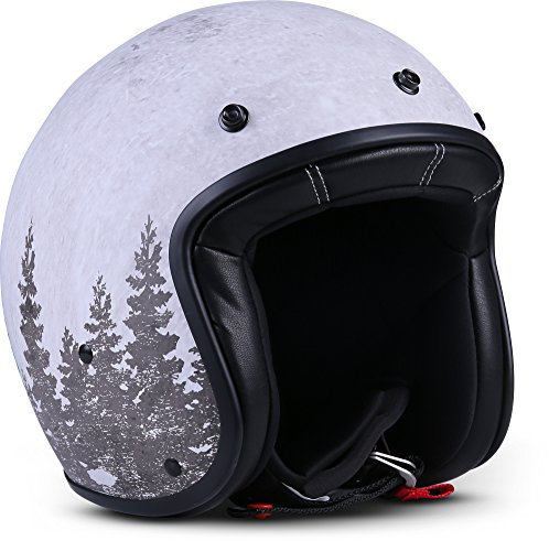 Rebel R9 Motorrad-Helm Roller-Helm, ECE Fiberglas SlimShell Tasche, XS (53-54cm), Deer