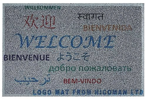 Nicoman Multilingual Welcome Door Mat Multi Language Promotional Doormat (90x60cm/35.4x23.6inches)