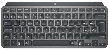 Logitech MX Keys Mini Teclado Inalámbrico Minimalista, Compacto, Bluetooth, Retroiluminado, USB-C, Compatible con Apple macOS, iOS, Windows, Linux, Android, de Metal, Color Grafite - QWERTY Español