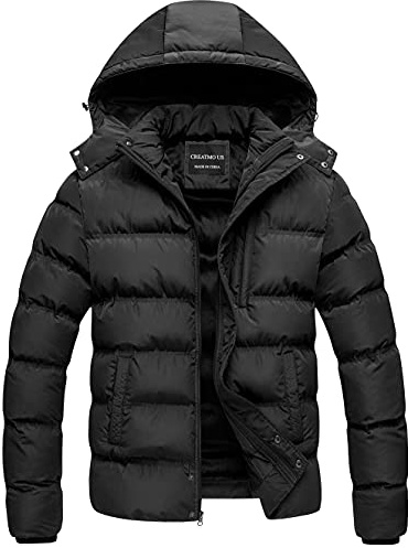 CREATMO US Herren Puffer Jacke Wasserdicht Winter Parka Jacke Warm Dicker Skimantel