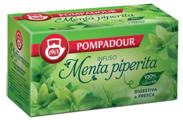 Pompadour 1913 | Menta Piperita 100% Naturale | Infuso Digestivo e Fresco Senza Caffeina - 20 Filtri di Tè (45 Gr)