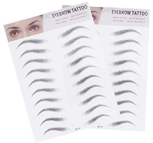 Luxshiny 2 Blätter 3D Nachahmung Augenbraue Tattoos: Augenbrauen Transfer Aufkleber Pflege Formung Aufkleber im Bogenstil für Frauen