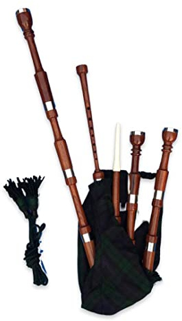 McWilliams Dudelsack, professioneller schottischer Highland-Dudelsack für Anfänger und Erwachsene, mit Tasche, Braun P, Royal Stewart