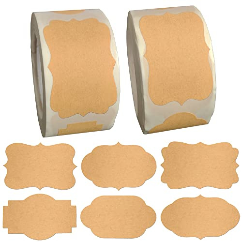600 Stück Kraft-Geschenketiketten, Aufkleber, kleine selbstklebende Blanko-Etiketten für Einmachgläser, zum Beschriften von Feiertagen, Geschenkanhänger für Weihnachten, Ostern, Neujahr, Feiertage,