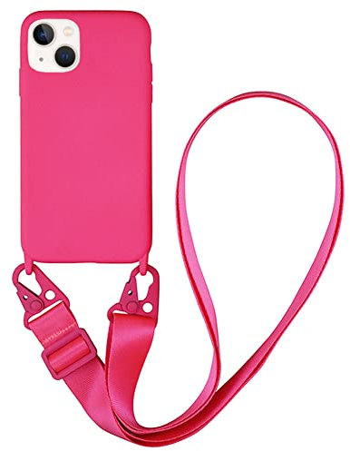 CQUUKOI iPhone XR Case Crossbody Lanyard,Cute Soft Silicone Phone Case with Adjustable Shoulder Strap Protective Shockproof Phone Case for Women Girls Rose Red
