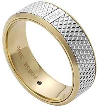 Fossil Ring Für Männer, Breite: 7.4mm Gold & Silber Edelstahlring, JF04195998