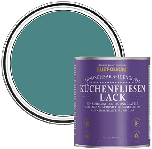 Rust-Oleum Green water resistant Kitchen Tile Paint in Satin Finish - Peacock Suit 750ml