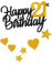 Tortendeko 21 Geburtstag Schwarz Junge Mädchen, 7Stück 21.Kuchendeko Geburtstag Schwarz Gold, Happy 21 Birthday Deko Torte Kuchen Deko Cake Topper für 21 Geburstagstorte Deko Jungen Mädchen Mann Frau