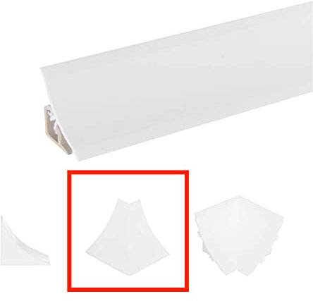 Finishing Elements for Worktop Profile Strip Splashback Edging Trim - White, Outer Corner