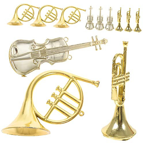 Warmhm Miniatur-Geige Trompete Spielzeugmodelle Christbaumschmuck Geigenornament Für Weihnachten Musikinstrument Christbaumschmuck