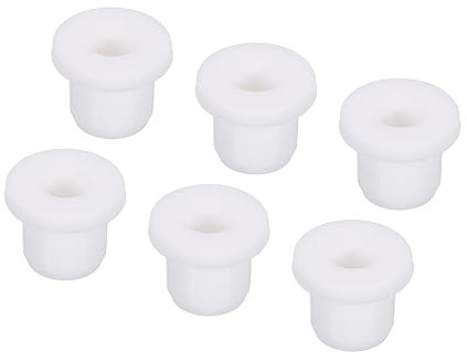 sourcing map 6Pcs T Type Rubber Grommet Mount Dia 10mm ID 6mm H 11mm Seal Protection Flexible Hole Plugs for Cable Pipe White