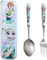 Frozen Set de Couverts en Inox, 1 x Fourchette, 1 x Cuillère et 1 x Boite Couverts pour Maison l'école Utilisation, Ensemble de Couverts Transportables, pour Déplacements