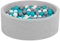 Petsona Piscine pour Chien À Balles Baignoire pour Chien Chat Animal Ronde en Mousse, Gris Clair: Gris/Blanc/Turquoise