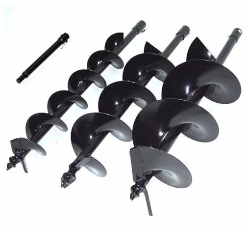 3 Pack Gartenbohrer Erdbohrer für Bohrmaschine, 10, 15, 20 x 78cm Erdbohrer Garten Spiralbohrer Pflanzbohrer Grabungswerkzeug Extra Lange Bohrer zum Löcher graben und auf Eis zum Angeln