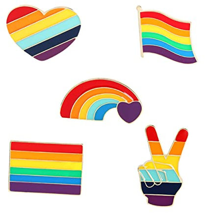 COLLBATH 5stücke Stilvolle Regenbogen Broschen Aus Hochwertiger Legierung Modische Lgbt Anstecknadeln Vielseitige Accessoires Für Kleidung Und Tasche Nachhaltiges Design Für Stolz Und