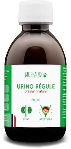 Museau & Co Urino Régule - Infección Tracto Urinario Perro - 200ml - Cistitis Perro y Gato, Antiinflamatorio, Ayuda Vejiga y Riñón, Confort urinario Made in France