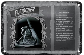 FEMER Blechschild Berufe 18x12cm Fleischer robuste Gourmet Qualität Schild