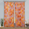 Sophia-Art Home Decor Handmade Vintage Old Silk Blend Patola Sari 2 Pcs Curtain Panel Set, Indian Patchwork Door and Window Drapes with Rod Pocket (Orange Patch, 213 x 106 cms Each Panel)