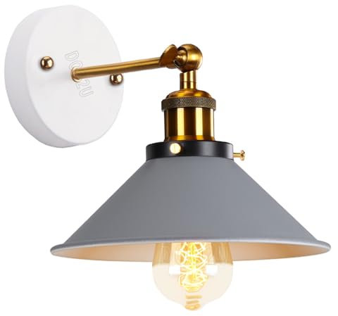 Pendelleuchte 3 Flammige Hängeleuchte Vintage Industrielle Hängelampe E27 Deckenleuchte Retro Design Lampenschirm 220mm Edison Lampe für Küche Esszimmer Schlafzimmer Flur (Grau-W-1)