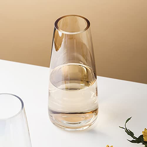 Vases for Flowers Grands vases en Verre Transparent pour centres de Fleurs décoratifs 21,6 cm (Type B Marron)