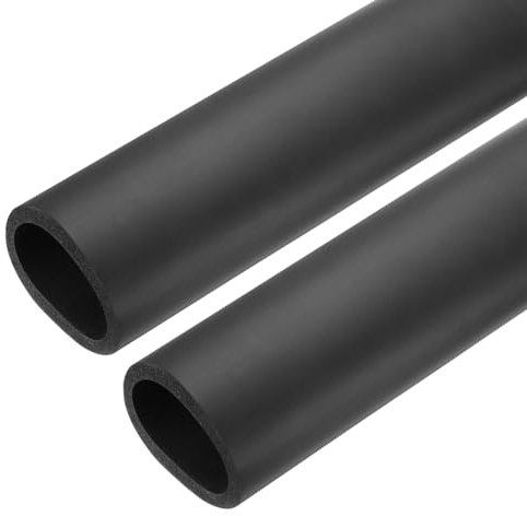 QUARKZMAN 2pcs Tube d'Isolation Mousse pour Tuyau, Conduits Isolants Thermique 61cm/24, Tuyaux Caoutchouc en Mousse ID 50mm OD 64mm pour Support Poignée Chauffage Tube Climatisation, Noir