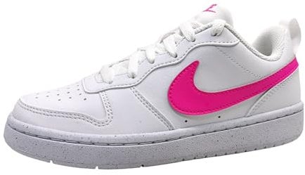 Nike Court Borough Low RECRAFT GS Bambina, Sneaker, White Laser Fuchsia, 37.5 EU