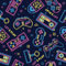 CHDITB Bunte Gaming Wandtattoo,Spiele Wandaufkleber,Game Wandtattoo für Kinderzimmer Jungen (17.3x118.1)Pixelisierte GameController Tapete,Spielen Wanddeko für Gamer,Gaming Aufkleber für Spielzimmer