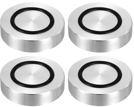 QUARKZMAN Rosca M8 45mm / 1.8 Diámetro 10mm de Grosor Círculo de Aluminio Disco Adaptador de Vidrio 4 Piezas Patas Redondas de Mesa Sólida Placa de Hardware