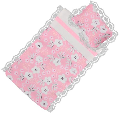 JOINPAYA Doll Bedding Set for Dolls House: Mini Dollhouse Pillow and Quilt Miniature Bedroom Accessories